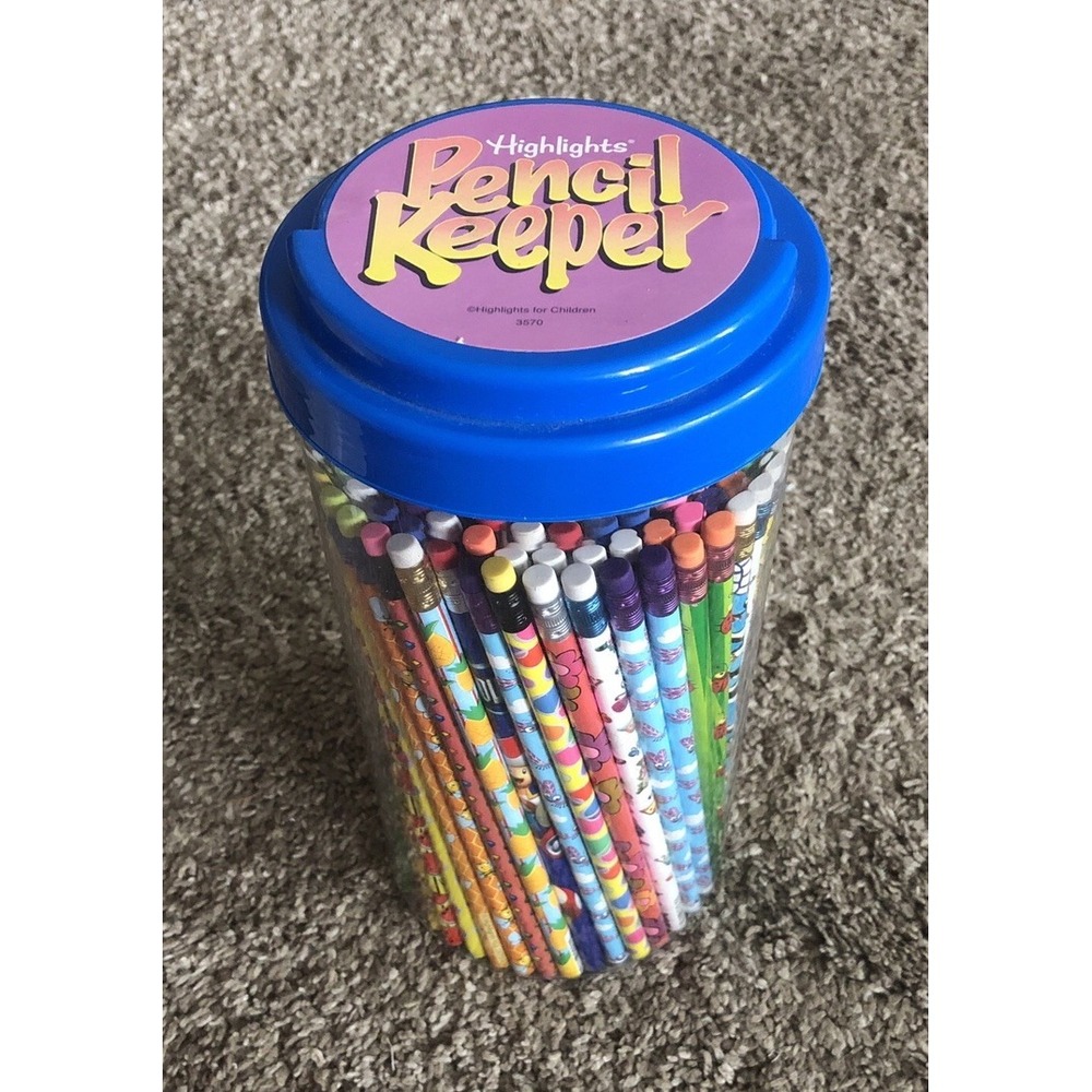 Cute School Pencils #2 Lead 150 Count In A Vintage Highlights Pencil Keeper New